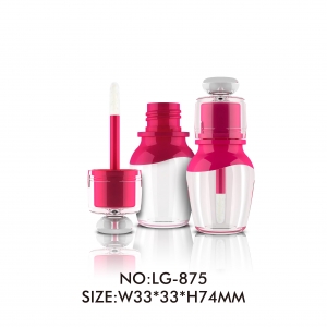 Hot Selling Wine Spirit Bottle Shaped Empty Lip Gloss Containers Liptint Makeup Case with Lipgloss Brush