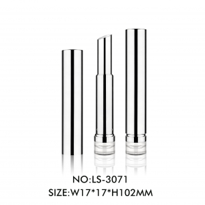 New Arrival Round Slim Plastic Glossy Lipstick Tube with Clear Bottom
