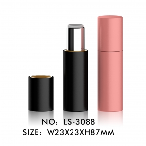 High Class Empty Round Matte Black Magnetic Lipstick Tube