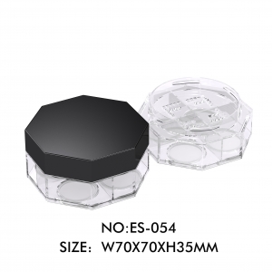 Brand New Octagonal Shape 4 Color Loose Powder Case 4 Grids Setting Powder Jars