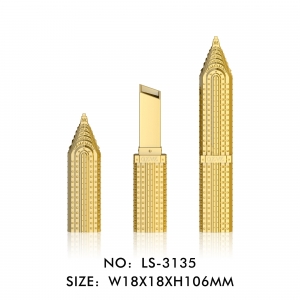 New Design Tower Shaped Golden Empty Lipstick Cosmetic Packaging Tubes