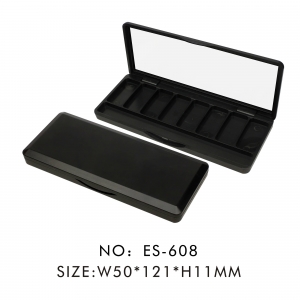 Custom Private Label Black 8 Wells Palette Eye Shadow Packaging with Mirror