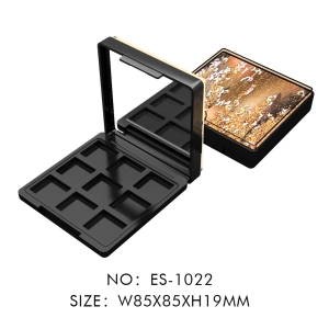 Custom DIY Design Square Quicksand Flowing Liquid Lid 9 Colors Eyeshadow Palette Packaging Case