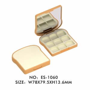 New Arrival Cute Toast Shaped Custom 9 Colors Eye Shadow Palette Case Packaging