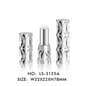 Hot Selling Cosmetic Packaging Shiny Silver Plastic Empty Cylinder Airtight Lipstick Tube 