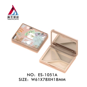 New Fashion DIY Pattern Square 4+1 Color Eyeshadow Case Blush Cosmetic Packaging Makeup Container