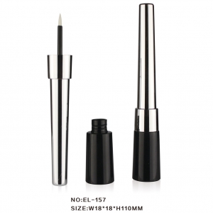 Custom Silver Lid Plastic Empty Round Eyeliner Makeup Packaging Container