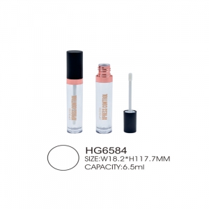 Wholesale Custom Logo Lip Gloss Tube Empty Containers Clear Wand Bottles 5Ml PETG material small round Black Lipgloss Tubes