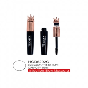Crown shap Cosmetic Packaging Tube Bottle Empty Airtight Mascara Tube with fiber Brush