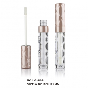 Custom Round Transparent Liptint Bottle Lipgloss Tube with Brush Make Up Containers