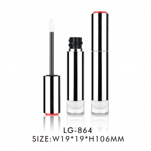 Custom Metallized Spray Lip Gloss Container Lip Gloss Case Cosmetic Packaging with Silver Bottle
