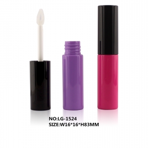 Hot Selling Colorful Round Plastic Lip Gloss Tube Cylinder Lipgloss Container for Cosmetic Packaging