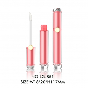Cosmetic Packaging Round Empty Lip Gloss Container Liquid Lipstick Tube with Applicator