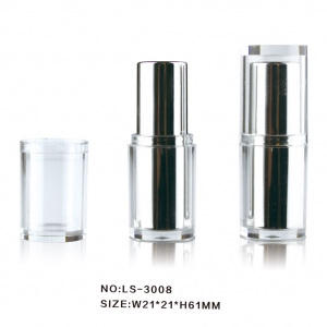 Round 12.1mm Cup Size Plastic Material Transparent Lipstick Bottle Makeup Tube