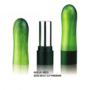 New Design Cucumber Shaped Plastic Water Transfer Lipstick Container Cosmetic Packaging Case