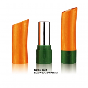 New Arrival Custom Carrot Shape Empty Plastic Round Lipstick Makeup Packaging Container