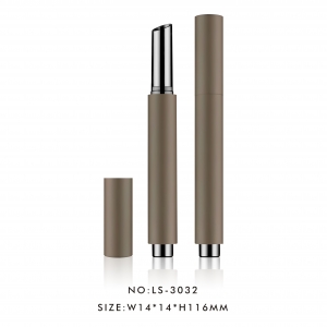 Custom Cosmetic Tube Round Matte Brown Pressed Type Lipstick Pen Tube Packaging