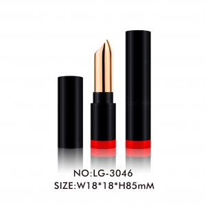 Hot Selling Empty Round Glossy Black Lipstick Tube Packaging