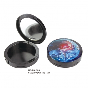 Empty Plastic Compact Powder Case With Mirror