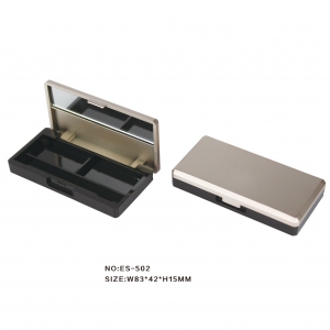 2 Color Cavities Square Plastic Cosmetic Eyeshadow Container Eye Shadow Palette Makeup Case With Mirror