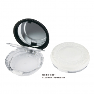 Hot Universal Size Empty Round Plastic Compact Powder Case with Mirror