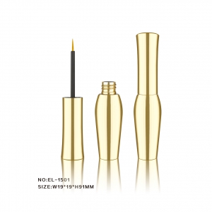 New Arrival Custom Vase Shape Shiny Gloden Gel Bottle Eyelash Growth Container Eyeliner Case