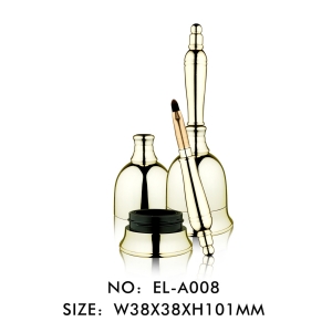 Wholesale Price Bell Shape Luxury Empty Eyeliner Bottle Golden Liquid Eyeliner Case with Brush