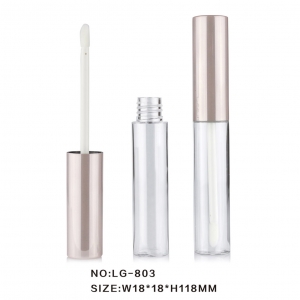 Cylinder Shape Lipgloss Bottle Round Lip Gloss Container Tube with Applicator