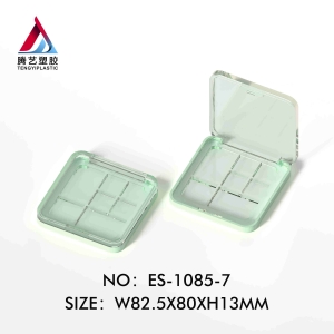 High quality 7 colors with border transparent eyeshadow case packaging