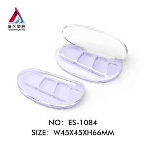 Elliptical irregular-shaped 3-color eyeshadow palette packaging