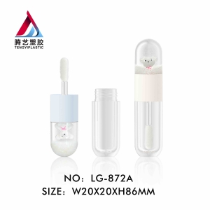 Quicksand Filling Glitter Cap Cylinder Lip Gloss Tube Cute Lip Gloss Packaging Container